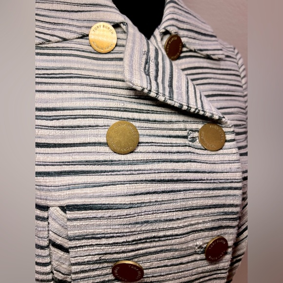 TORY BURCH wool double breasted coat 🩶🩵💙🖤 - Picture 2 of 8